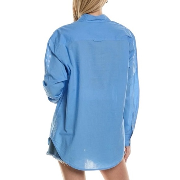 Solid & Striped Arlette Shirt Eyelet in French Blue - Picture 2 of 8